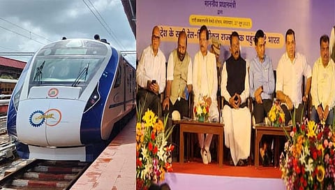 सिंधुदुर्ग: लोकार्पण सोहळ्यात मडगाव – मुंबई वंदे भारत ट्रेनवर पुष्पवृष्टी