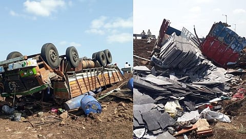 रत्नागिरी-नागपूर राष्ट्रीय महामार्गावर दोन ट्रकचा भीषण अपघात; १ ठार ३ गंभीर जखमी