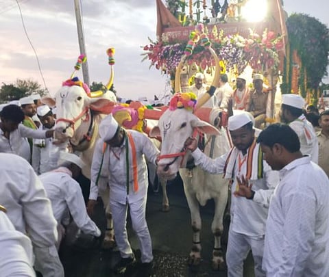 Ashadhi Wari 2023 : तुकाराम महाराज पालखी सोहळ्याचं सराटीमध्ये स्वागत