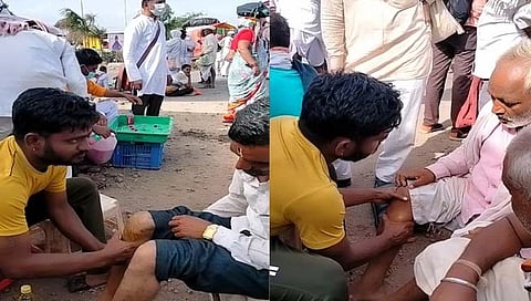 वारकऱ्यांच्या पायांची सेवा