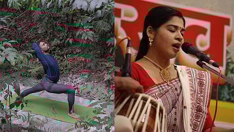 संगीत-योगाचा संगम असलेले डिचोलीतील सायनेकर दाम्पत्य | Yoga Day 2023