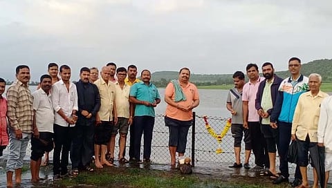 कोल्हापूर : मुरगुड शहर राष्ट्रवादी काँग्रेसच्या वतीने पिराजीराव तलावातील पाण्याची पूजन