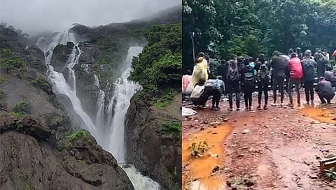 Dudhsagar Falls: दूधसागर धबधब्यावर जाण्यास बंदी; पर्यटकांना काढाव्या लागल्या उठाबशा