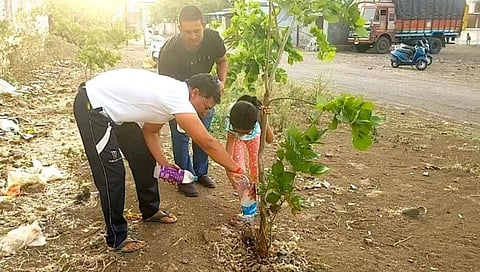 Nashik Manmad : पाण्याचे दुर्भिक्ष असूनही ध्येयवेड्या तरुणाने जगवली 80 झाडे