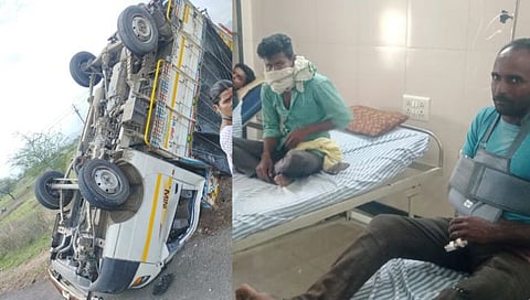 नाशिक : शेतमजुरांना घेऊन जाणारा छोटा हत्ती उलटला, 18 मजूर जखमी