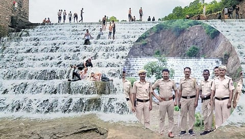 जळगाव : सातपुड्यातील निंबादेवी धरणावर पर्यटकांना बंदी, पोलीस बंदोबस्त तैनात