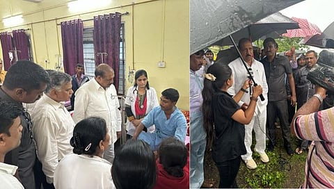 Irshalgarh landslide | मंत्री विजयकुमार गावित यांनी इर्शाळगडाच्या दरडग्रस्तांची घेतली भेट