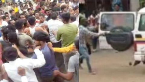 नाशिक : रुणमळीत दोन गटात हाणामारी; पोलिसांच्या वाहनावर संतप्त जमावाचा हल्ला