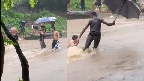 waterfall : मलाड येथे धबधब्याच्या प्रवाहात युवक गेला वाहून