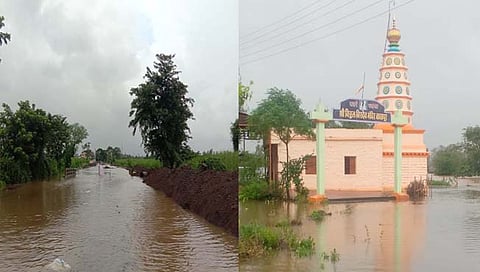 गारगोटी कूर रस्त्यावर पाणी