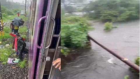 ठाणे : रेल्वे ट्रॅकवरून चालताना हातातून चार महिन्यांचे बाळ नाल्यात पडले