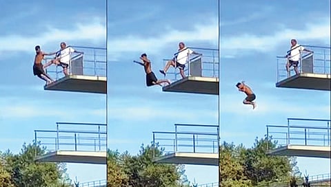 उडी मारत नसल्याने ‘डायव्हर’ला सुरक्षारक्षकाची लाथ