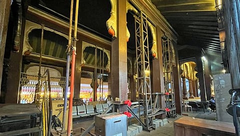 कोल्हापूर : दुरुस्तीमुळे गरुड मंडपात गणेशमूर्ती प्रतिष्ठापना नाही