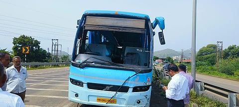 शिवशाही बसला नारायणगाव येथे अपघात; सुदैवाने मोठा अनर्थ टळला