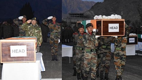 लडाखमध्ये शहीद जवानांना लष्करी सन्मानासह श्रद्धांजली वाहिली