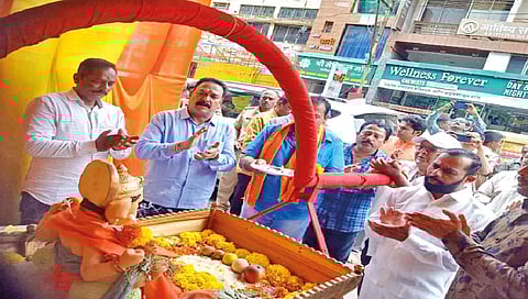 कोल्हापूर : शिवाजी चौकातील ‘त्या’ गणेशमूर्तीचे विसर्जन