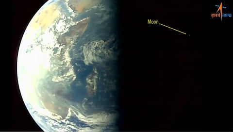 Aditya L1 Selfie with Earth & Moon
