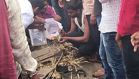 मराठा आरक्षण आंदोलनाला राज्यभरातून पाठिंबा; मंठा तालुक्यात तिरडी यात्रा आंदोलन