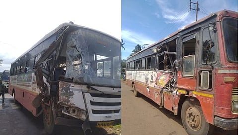 Kolhapur News | गारगोटी- पाटगाव मार्गावर दोन एसटी बसचा अपघात; ५ जखमी