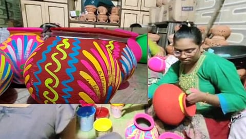 कल्याणच्या कुंभारवाड्यात लगबग; दहीहंडीसाठी गोविंदांना आकर्षित करणारी रंगबेरंगी मडकी तयार