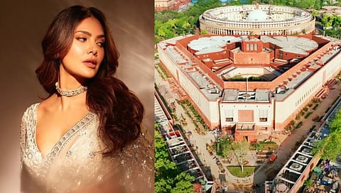 नवीन संसदेत पोहोचताच ईशा गुप्ताने केली मोठी घोषणा; म्हणाली…