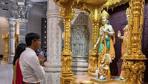 Rishi Sunak in Akshardham temple