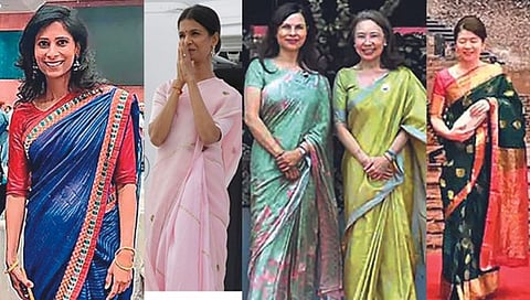 G20 Summit 2023 : वेश नव्हे हा, ही तर सखे, या देशाची शान गं…; जी-२० त वेधले साड्यांनी लक्ष!