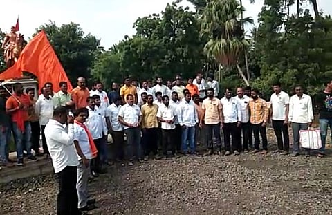 मराठा आंदोलन पडसाद : भवानीनगर मध्ये मराठा समाजाचा मोर्चा