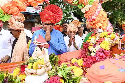 Nagar Ganeshotsav 2023 : संगमनेरमध्ये मानाच्या मंडळाच्या मिरवणुकीला सुरुवात