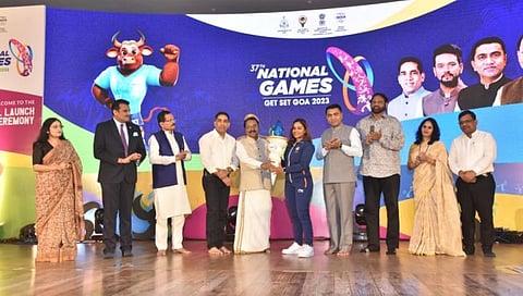 राष्ट्रीय क्रीडा स्पर्धेच्या मशाल (ज्योती) चे गोव्यात अनावरण; अमिताभ बच्चन यांचा थीम साँगला आवाज