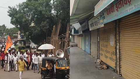 पंढरपूरात पाळला कडकडीत बंद; एसटी सेवा बंद, ठिकठिकाणी रास्ता रोको