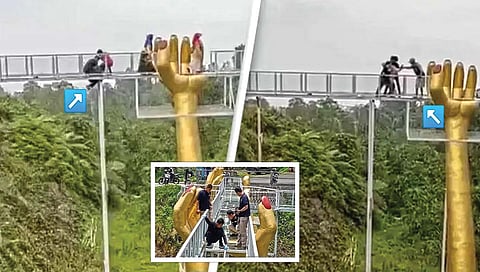 धक्कादायक : ‘ताे’ काचेचा पूल अचानक फुटला आणि…