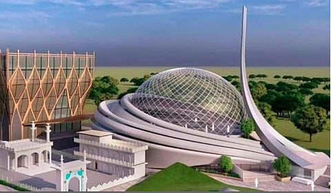 धनीपूर येथे साकारण्यात येत असलेल्या मशिदीचे संकल्पचित्र