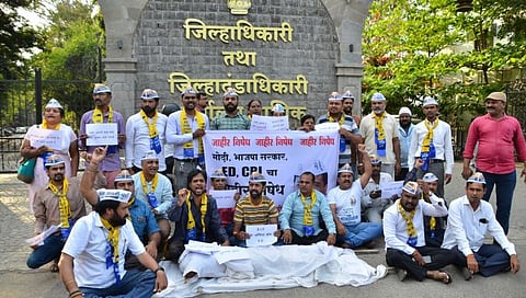 Nashik News : आपकडून केंद्र सरकारची प्रतीकात्मक शवयात्रा, ईडीच्या कारवाईचा निषेध