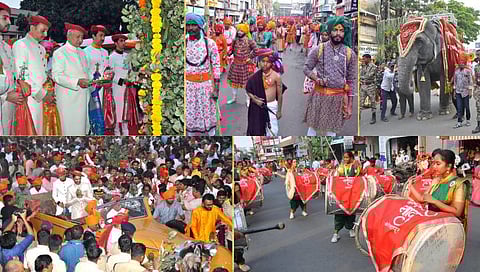 Kolhapur Dussehra : कोल्हापुरात अलोट गर्दीत दसरा सोहळा; हत्ती, घोडे, उंट, बँड, लेझीम, ढोल पथकांची भव्य मिरवणूक
