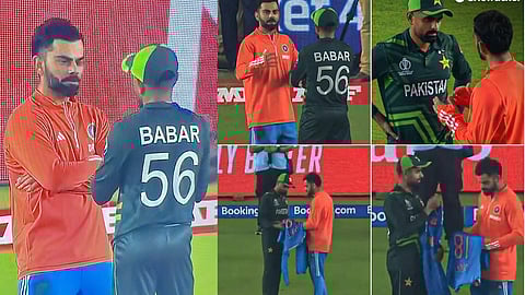 Virat-Babar : बाबरने घेतली विराटची जर्सी! पाकिस्तानच्या माजी खेळाडूंना मिर्ची झोंबली(Video)