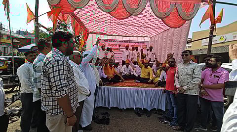 Pune News : मराठा आरक्षणासाठी नारायणगाव येथे साखळी उपोषण सुरु