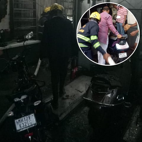 पुण्यात दुचाकी सर्व्हिस सेंटरला भीषण आग; अग्निशमन दलाची 5 वाहने घटनास्थळी दाखल