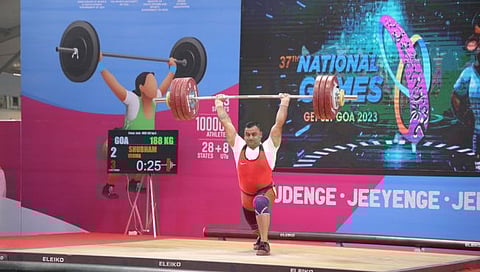 37th National Games : गोव्याच्या शुभम वर्माला वेटलिफ्टींगमध्ये रौप्यपदक