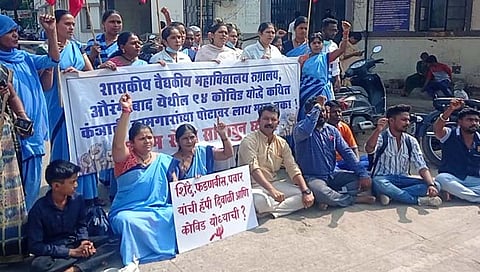 छत्रपती संभाजीनगर : ठेचा भाकर खाऊन कोविड योद्ध्यांची दिवाळी