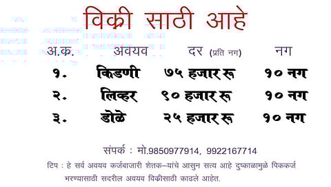 हिंगोली: विविध मागण्यांसाठी शेतकऱ्यांनी मानवी अवयव काढले विक्रीला