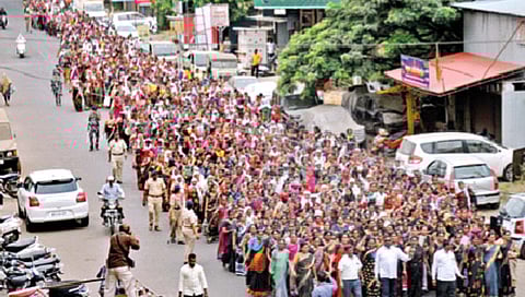 कोल्हापूर : आशा वर्कर्स, गटप्रवर्तकांचा मोर्चा