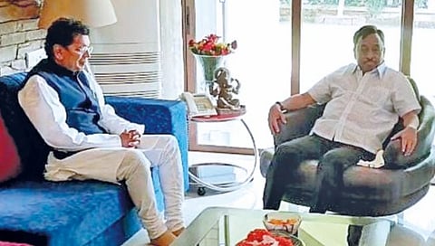 नारायण राणे यांच्या निवासस्थानी केसरकर!