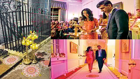 ब्रिटनचे पंतप्रधान ऋषी सुनाक यांच्या घरी दिवाळी साजरी