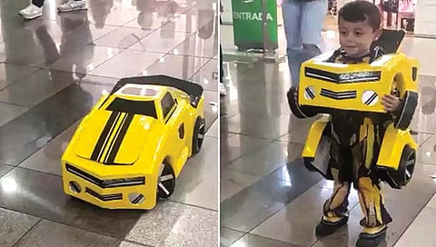 गाडीचे रूपांतर झाले चक्क लहान मुलात!