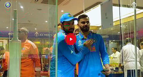 उपांत्य सामन्यामधील विजयानंतर टीम इंडियाने ड्रेसिंग रूममध्ये केलेल्या सेलिब्रेशनचा व्हिडिओ 'बीसीसीआय'ने सोशल मीडिया फ्लॅटफॉर्म X वर शेअर केला आहे.