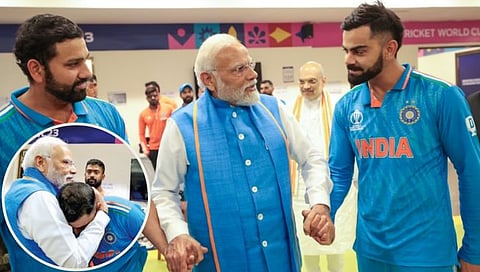 PM Modi met Team India | ‘मुस्कुराइए…! रोहित-विराटला पीएम मोदींनी दिला धीर, शमीची गळाभेट, पाहा VIDEO