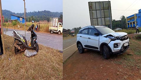 मुंबई-गोवा महामार्गावर कारची दुचाकीला धडक