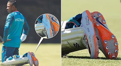 ऑस्ट्रेलियन फलंदाज उस्मान ख्वाजा (Usman Khwaja) याने पाकिस्तानविरुद्धच्या कसोटी मालिकेपूर्वी सराव सत्रादरम्यान असे काही बूट घातले होते की यामुळे ऑस्ट्रेलियाच्या क्रिकेट संघात खळबळ उडाली आहे.