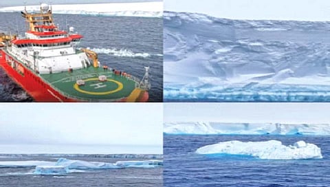 जहाजासमोर आला न्यूयॉर्कच्या तिप्पट मोठा हिमनग…